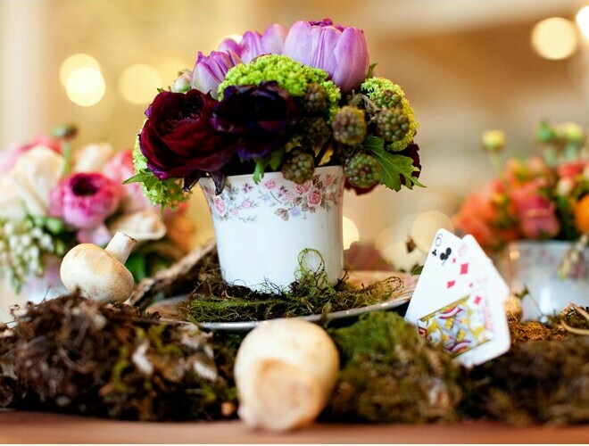 madhatter, teacup and flowers