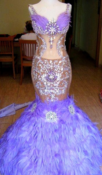 strass, evening dress and purple dress