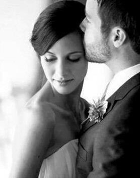 black and white, husband and kiss