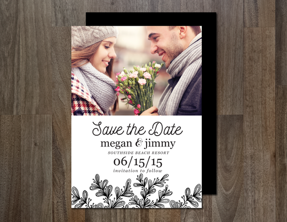 printable file, invitations and photo save the date
