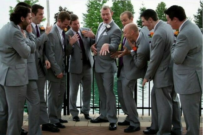 hilarious, bestmen and groom