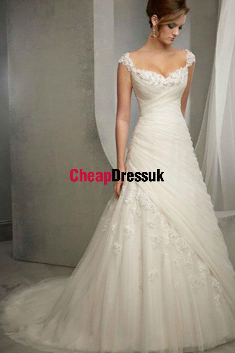 wedding dress, a-line, lace and beading dress