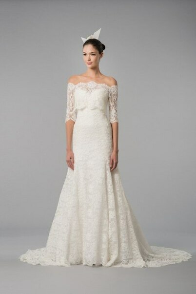 wedding dress, Carolina Herrera and long dress