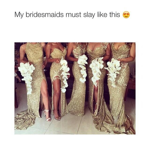 dress, goals, bridesmaids and gold