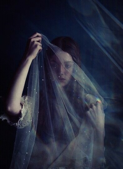 foggy, blue and veil