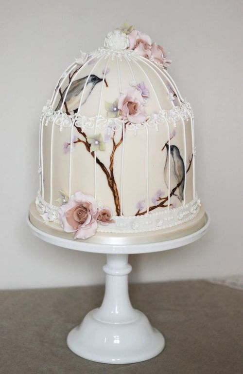 cute, birdcage cake, wedding cake and vintage