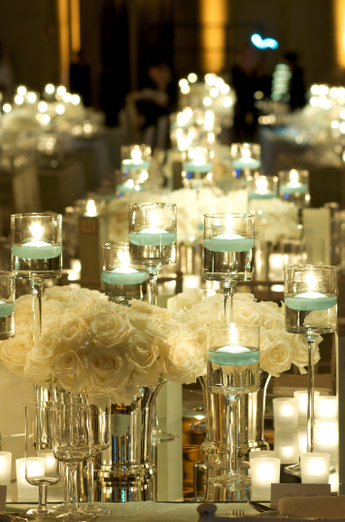 lights, candles and glasses