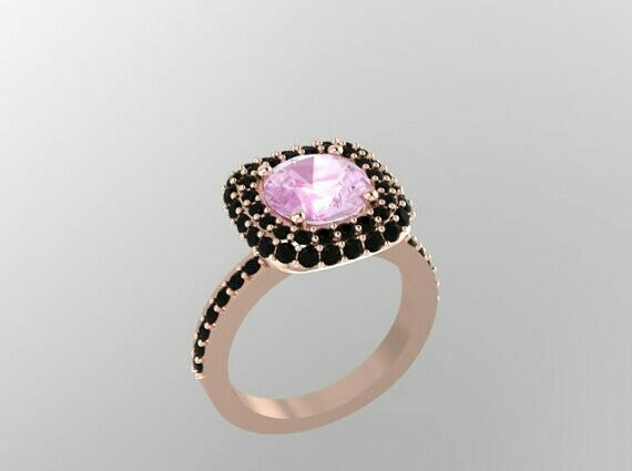 engagement, morganite and black diamond