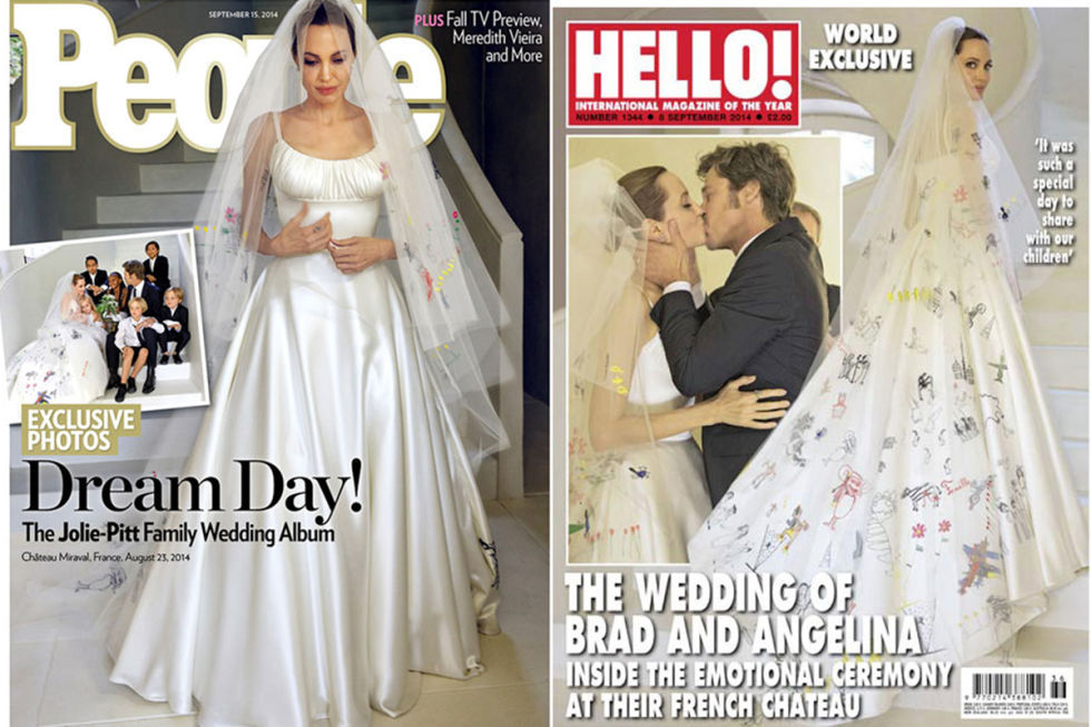 people magazine, Angelina Jolie, wedding dress and Brangelina