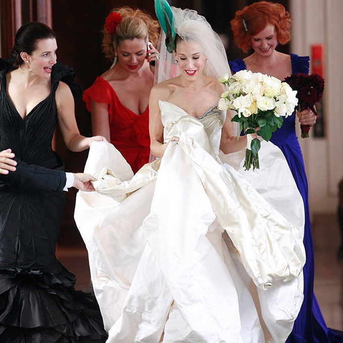 sarah jessica parker, sjp, Carrie Bradshaw and wedding dress
