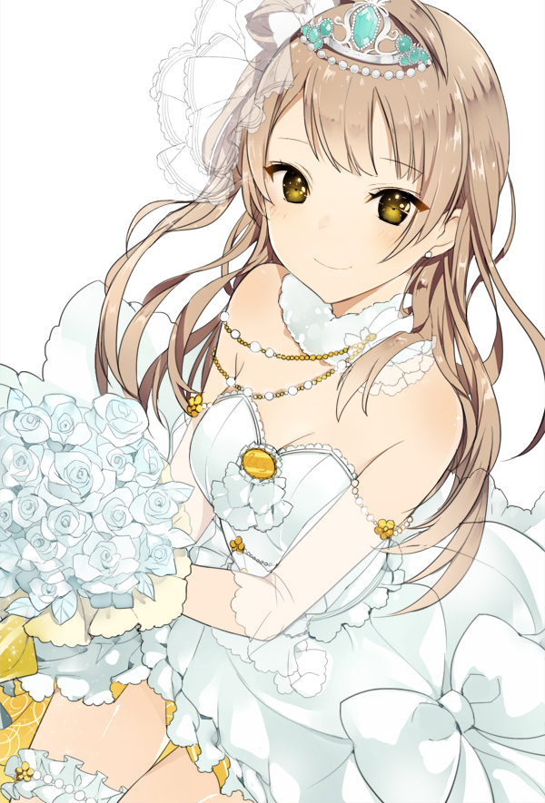 anime girl, anime, wedding dress and love live