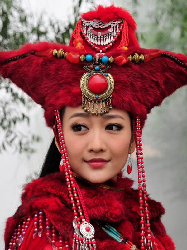 fu ling, asia, red and chinese woman
