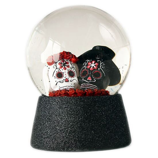 sugar skull and snow globe