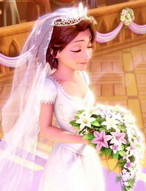 raiponce, princesse disney, brune and court hair