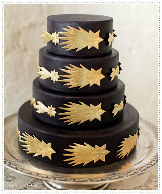 gluten free, cake, gold and stars