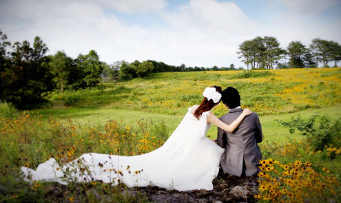pre-wedding photography, bride and groom