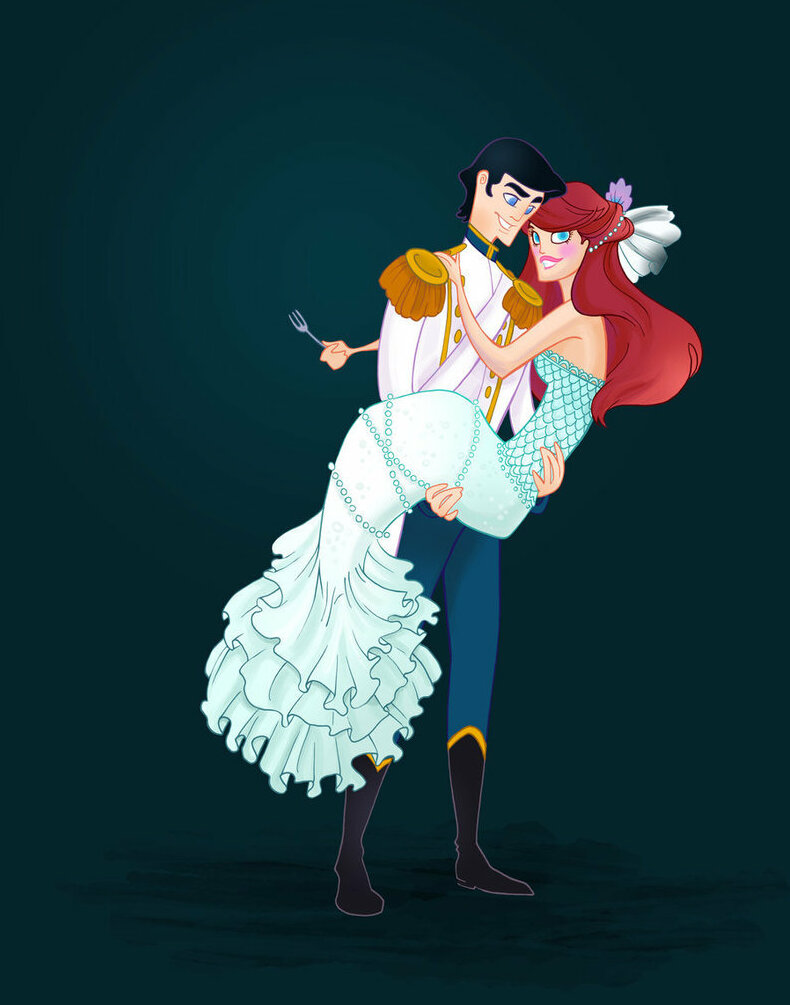 princess, disney, ariel and prince