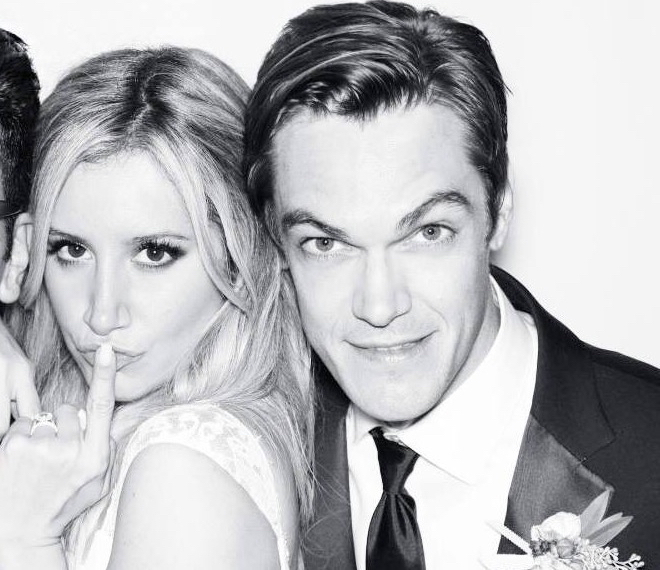 chris french, ashley tisdale, b&w and black and white