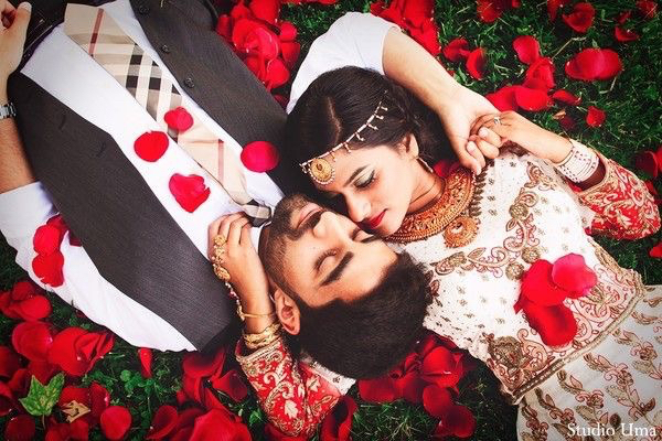 bride, indian and rose