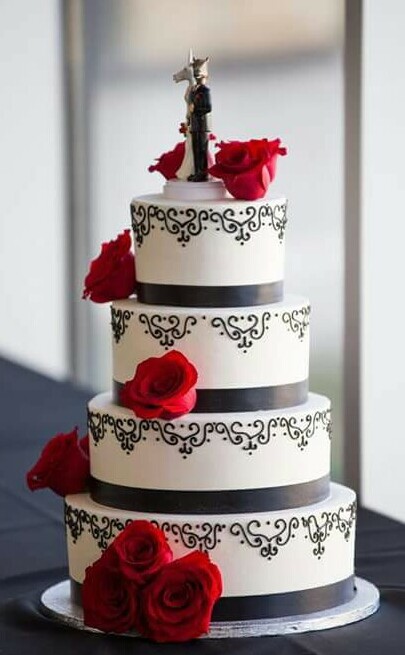 cake, roses and beautiful