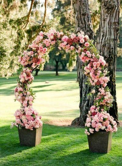 roses, garland and wedding decor