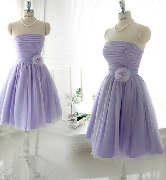 wedding party dresses, lace-up, lilac bridesmaid dresses and lilac dresses