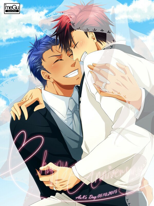 cute, kagami, aomine and aokaga