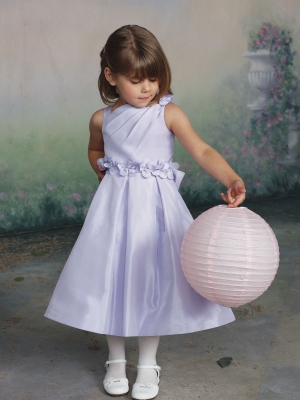 wedding party dresses, lilac and flower girl dresses