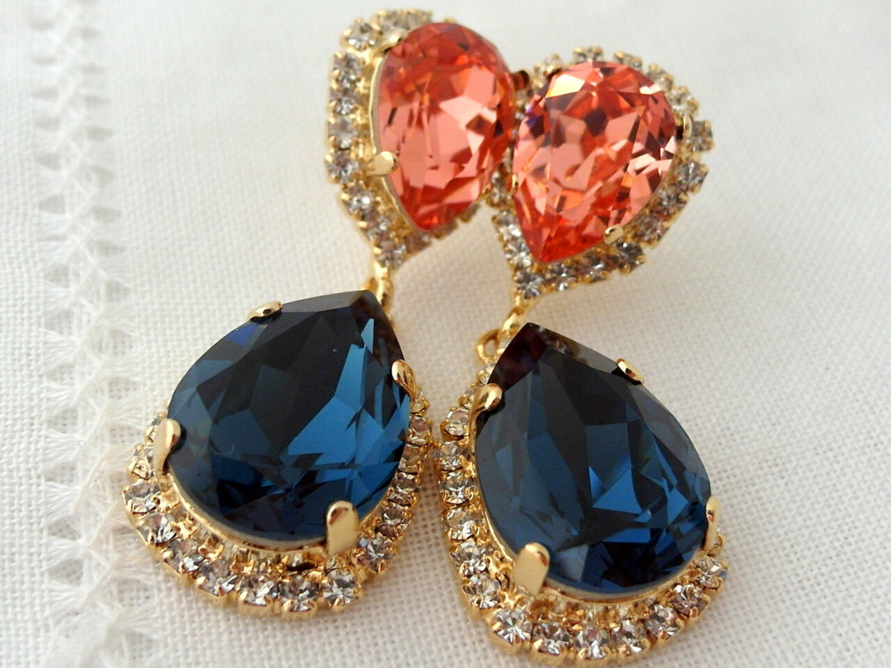 chandelier earrings, crystal earrings, Prom and bling wedding jewelry