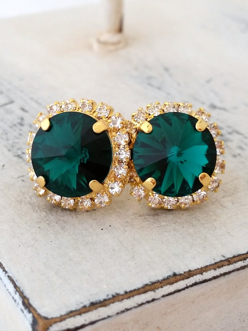 wedding jewelry, bridesmaid's gift, stud earrings and bling