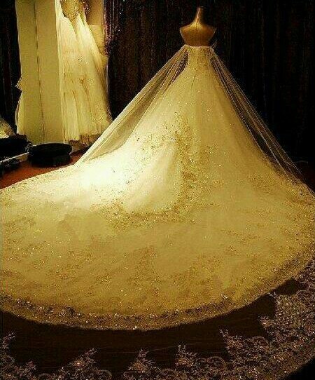 dress, gold and white
