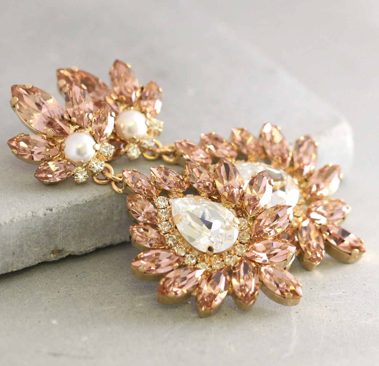 handmade, blush pink, earrings and ootd