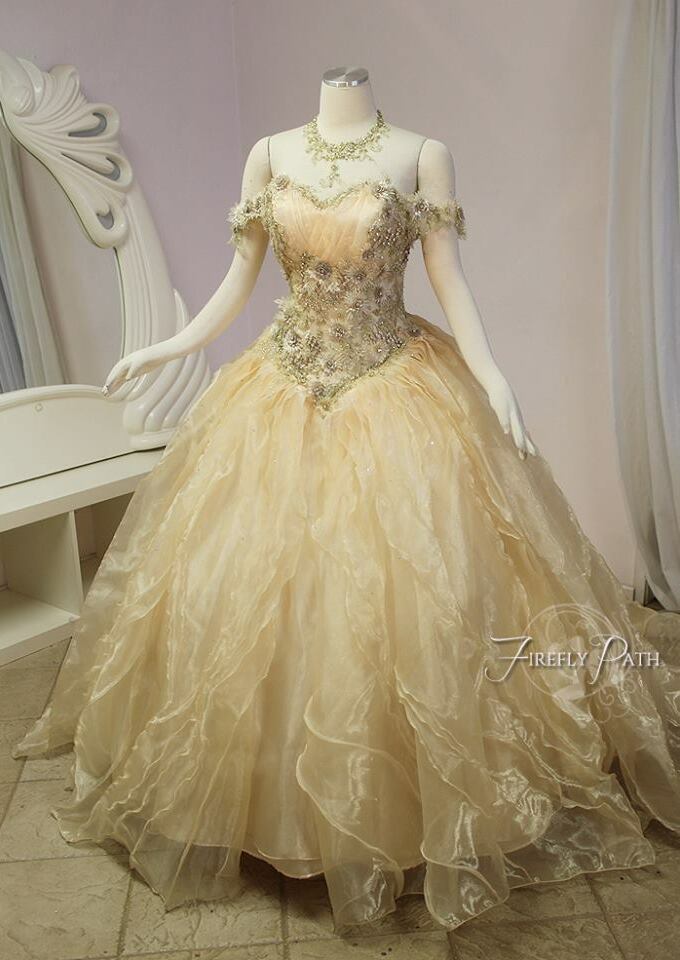 fairytale dress, firefly path and wedding dress