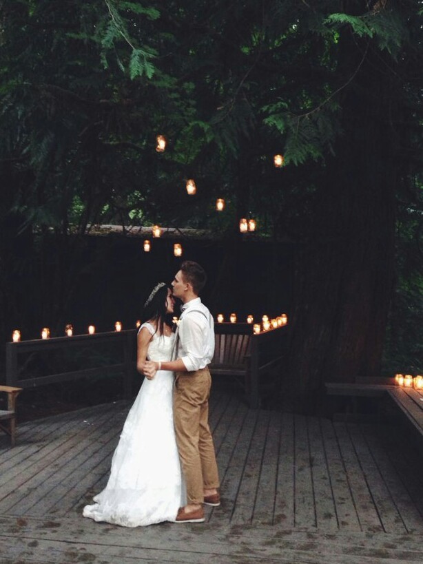 love, trees, lamps and bridge