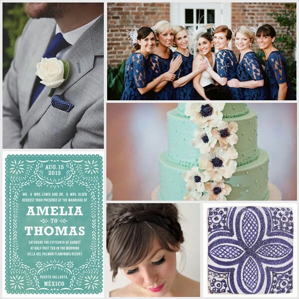 bride, mint green, mint and navy blue and wedding ideas