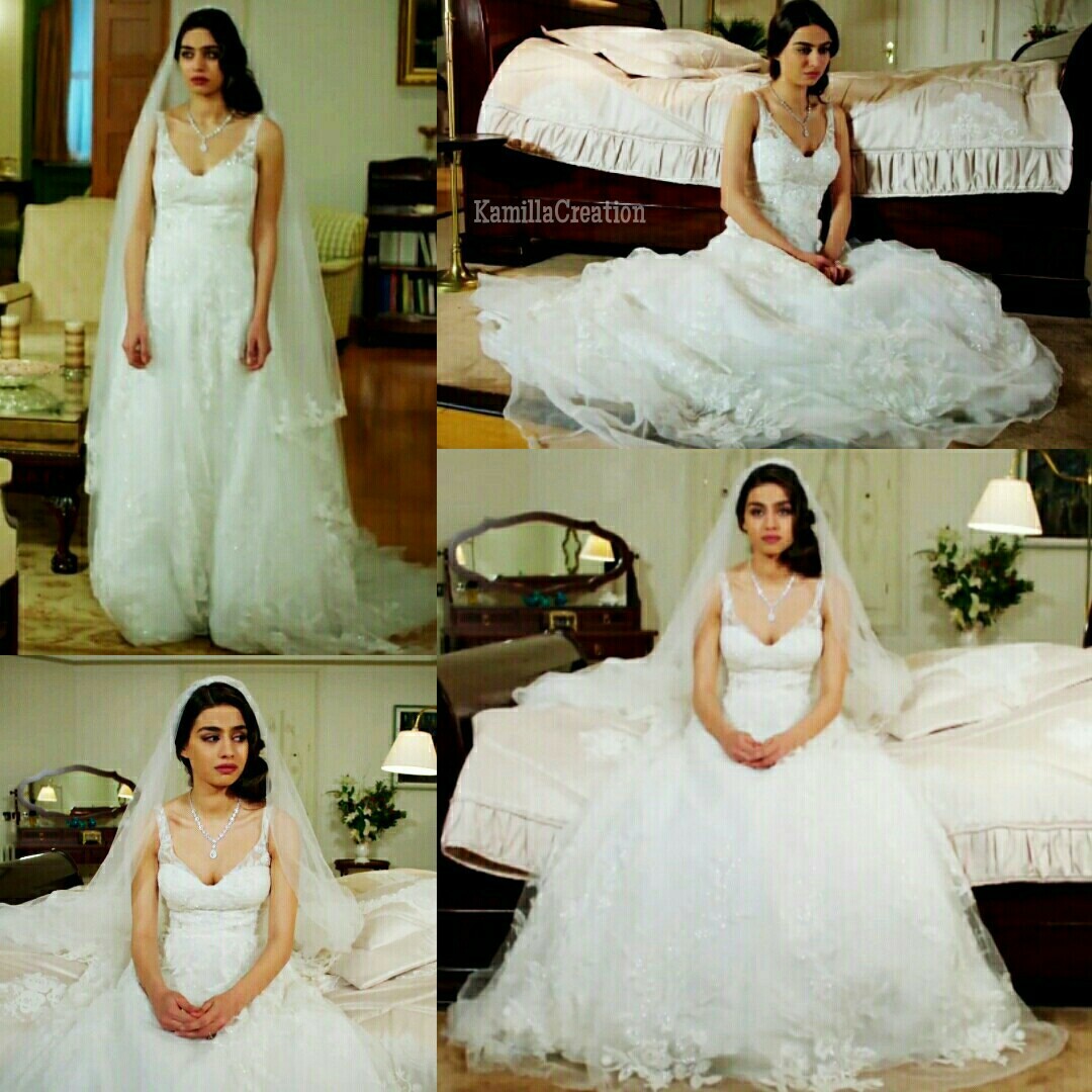white, beautiful, wedding dress and amine gulse