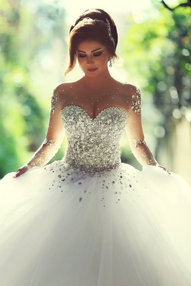 poofy, white, sparkly and chiffon