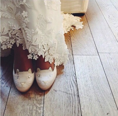 wedding dress, white and meow