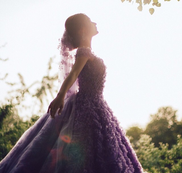 dagestan, bride, violet and dress