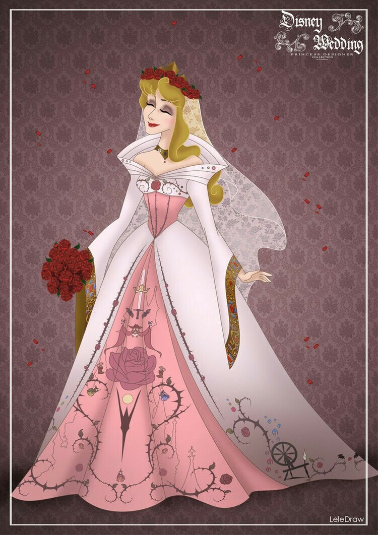 sleeping beauty, Briar Rose, wedding dress and aurora