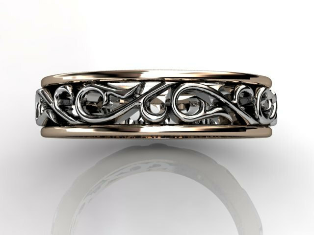 unique band, flower band, scroll floral band and floral design