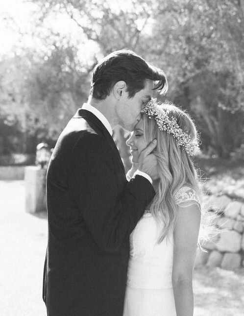 kiss, bride, black and white and love