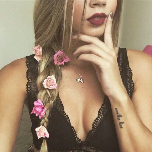 flowers, hair, mine and flower child