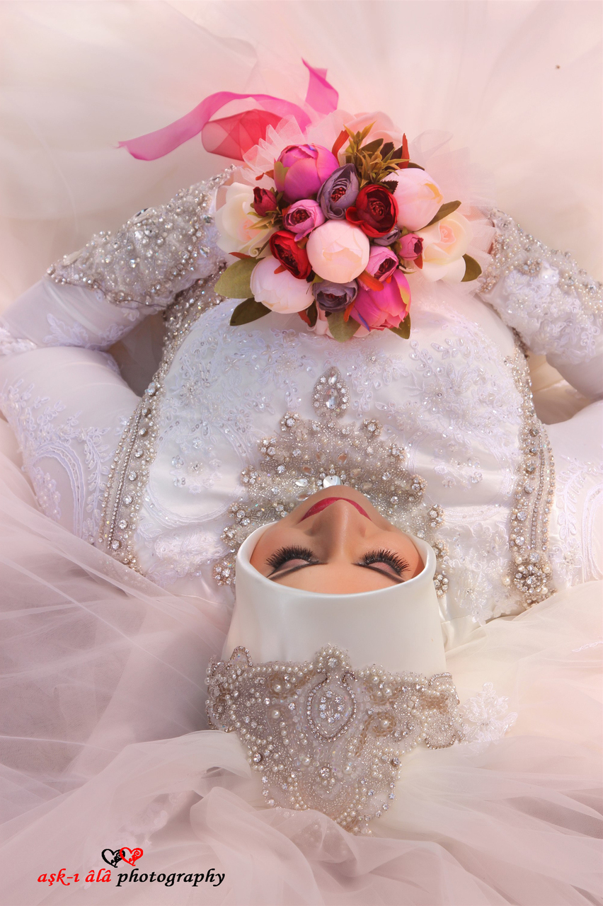 turkish bride, makeup, beautiful and hijab style