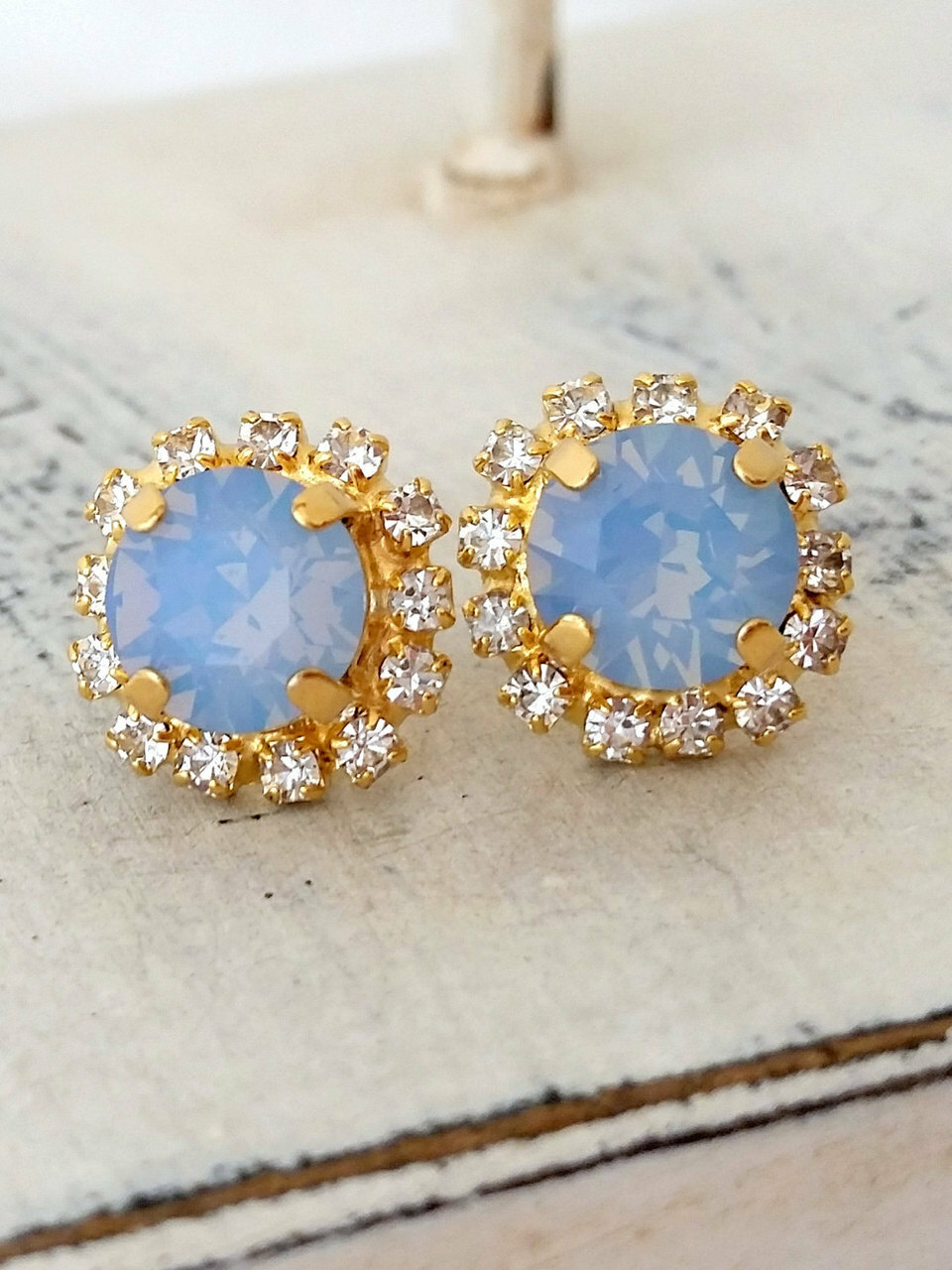 bridesmaids, opal earrings, bridal earrings and crystal earrings