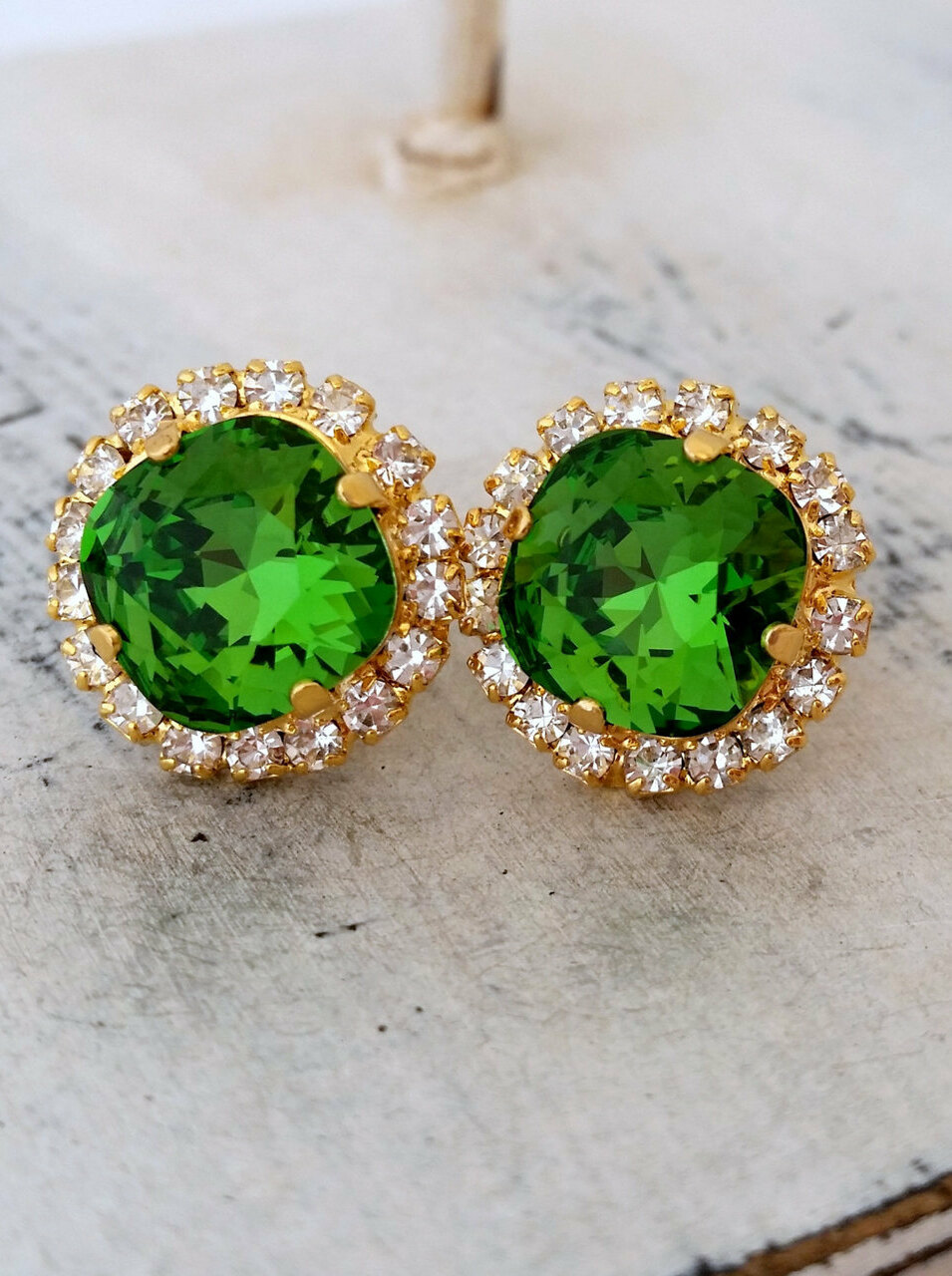 Prom, bridesmaids, stud earrings and crystal earrings