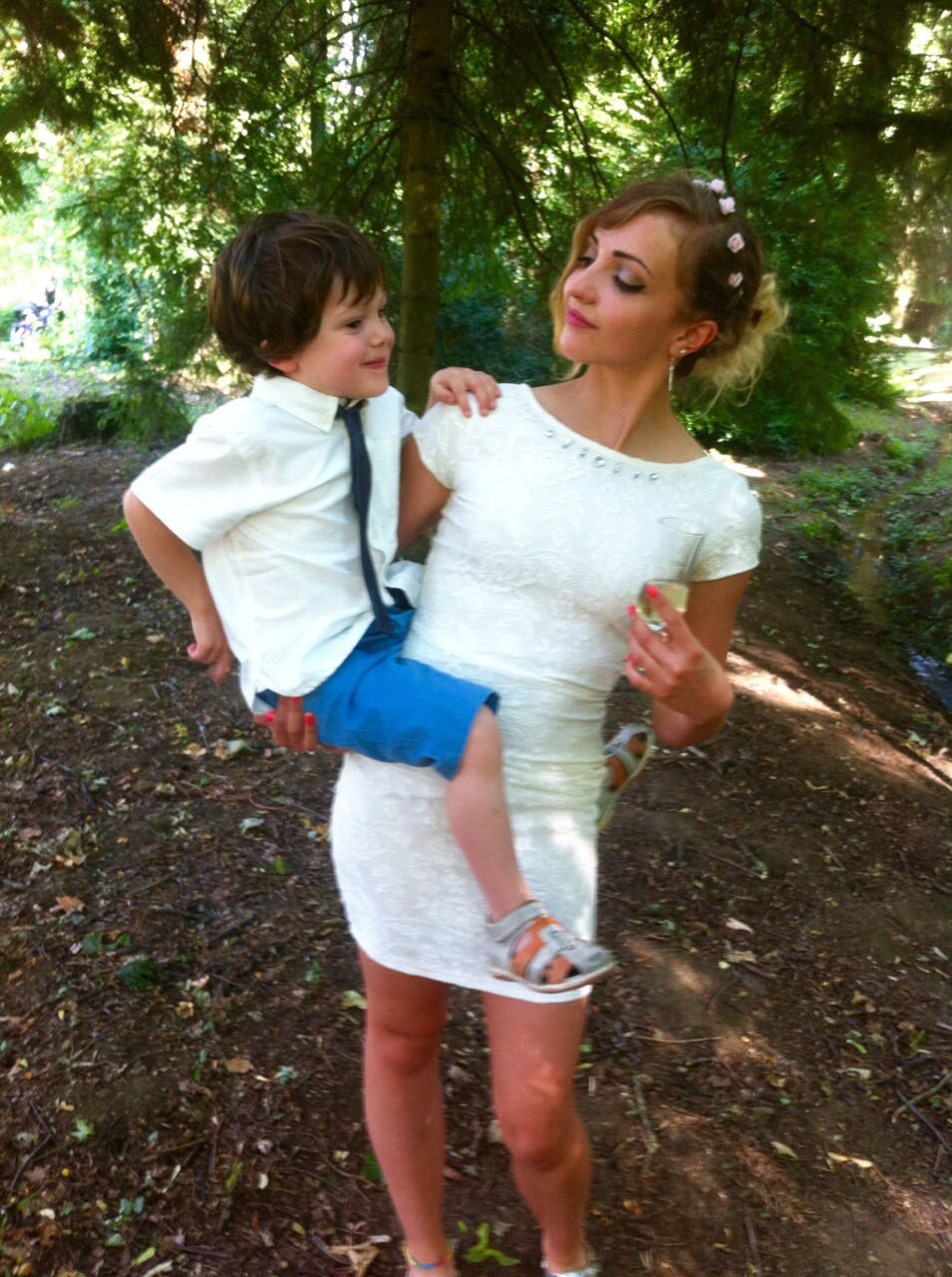 mum, summer, dress and champagne