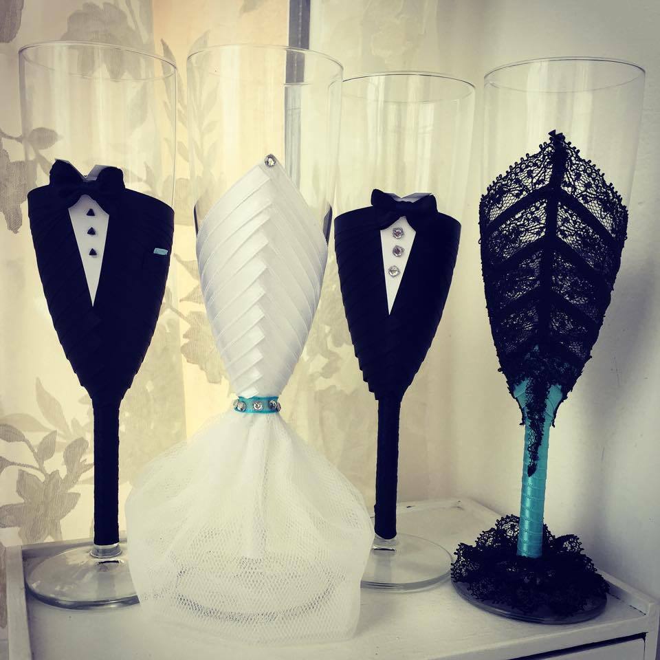 cute, bride, wine glas and groom. glasses