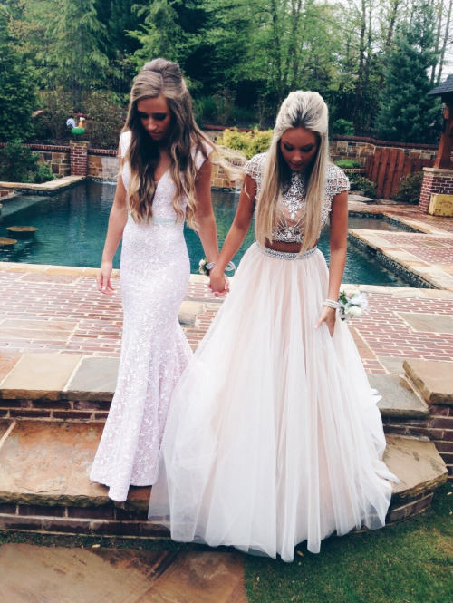 2016, together, white dress and prom dress