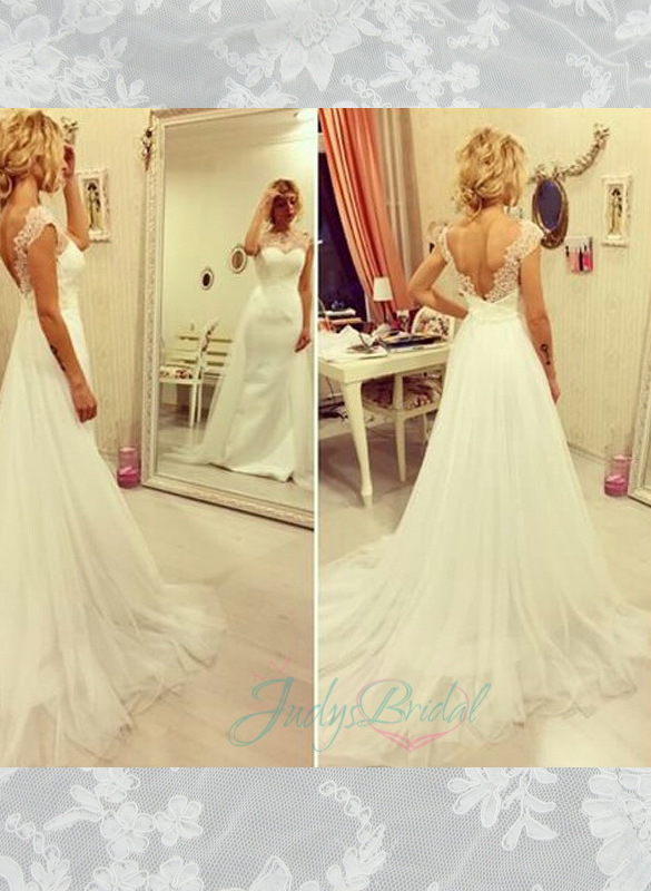 v back and sheath wedding dress